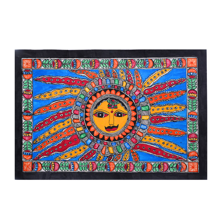Surya Prabha - Madhubani Painting - view 3, handmade Madhubani painting from India