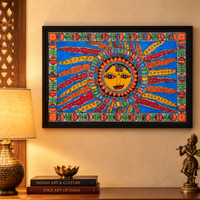 Surya Prabha - Madhubani Painting, handmade Madhubani painting from India