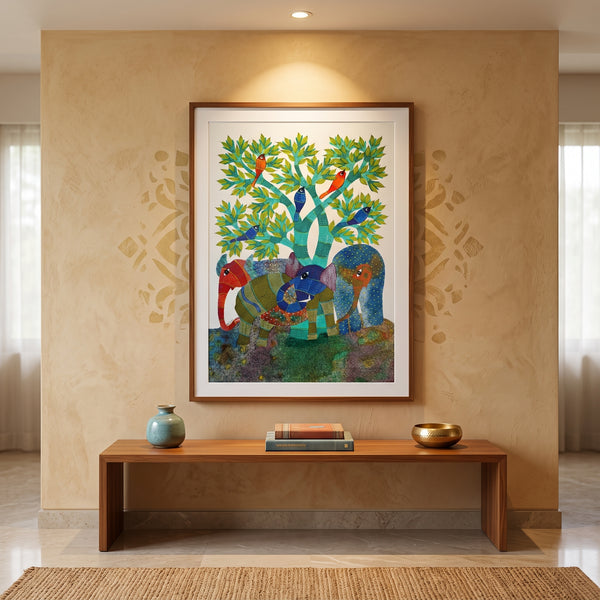 Wildlife Forest – Gond Paper Painting