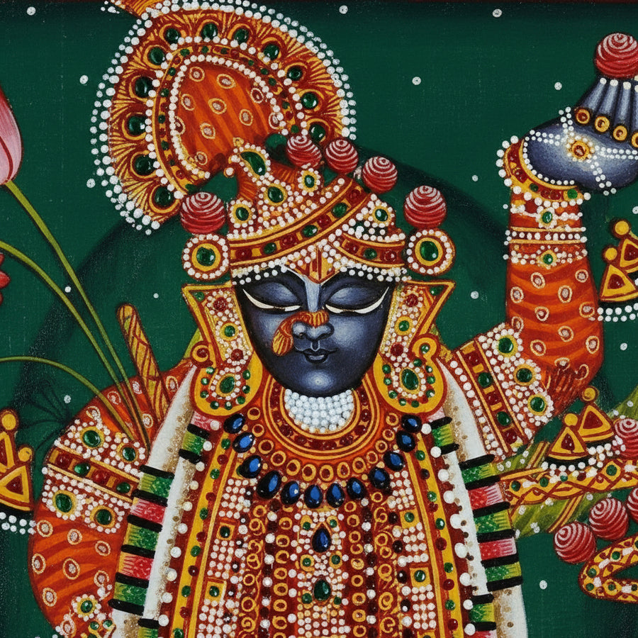 Divine Shrinathji – Rajasthani Miniature Painting