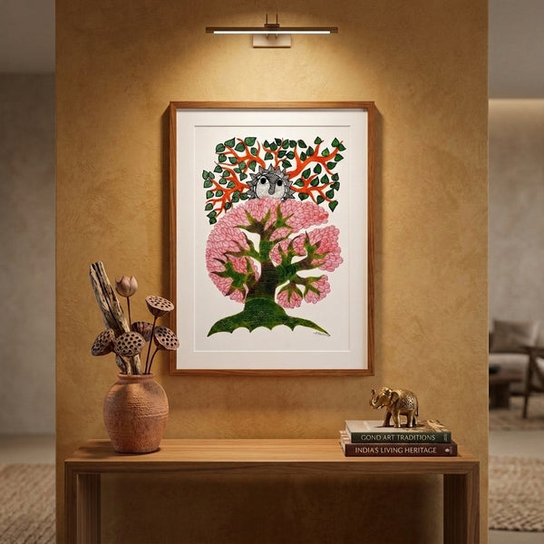 The Tree and the Sun – Gond Paper Painting