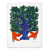Tree and Two Birds – Gond Paper Painting