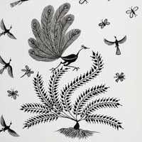 The Tree of Dancing Wings - Warli Paper Painting - view 2, handmade Warli folk painting from India