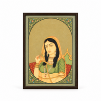 Traditional Rajput Princess - Antique Rajasthani Miniature Painting - view 2, handmade Rajasthani miniature painting from India