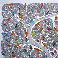 Tree of Colorful Companions - Gond Painting - view 4, handmade Gond folk painting from India