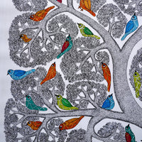 Tree of Colorful Companions - Gond Painting - view 5, handmade Gond folk painting from India