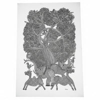 Tree with Animals & Birds – Gond Paper Painting