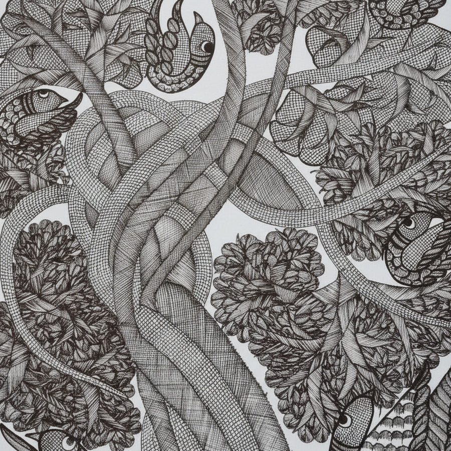 Bird on the Tree of Life – Gond Paper Painting