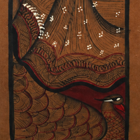 Veena Pani - Kalighat Painting - view 4, handmade Kalighat folk painting from India