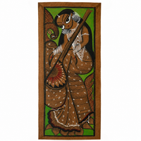 Veena Vahini - Kalighat Painting, handmade Kalighat folk painting from India