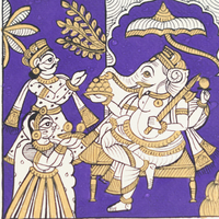 Vighnaharta Ganesh - Phad Painting - view 2, handmade Phad painting from India