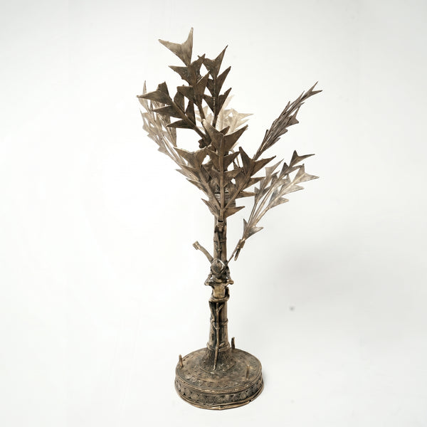 Village Tree Climbing Sculpture – Dhokra Metal Art