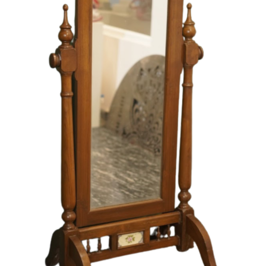 Vintage Standing Mirror - Wooden Furniture - view 2, handmade wooden furniture from India
