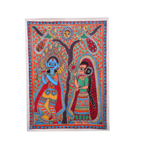 Vriksha Tale Prem - Madhubani Painting - view 2, handmade Madhubani painting from India