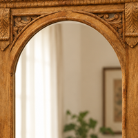 Wall Mirror - Wooden Décor - view 4, handmade wooden decor from India