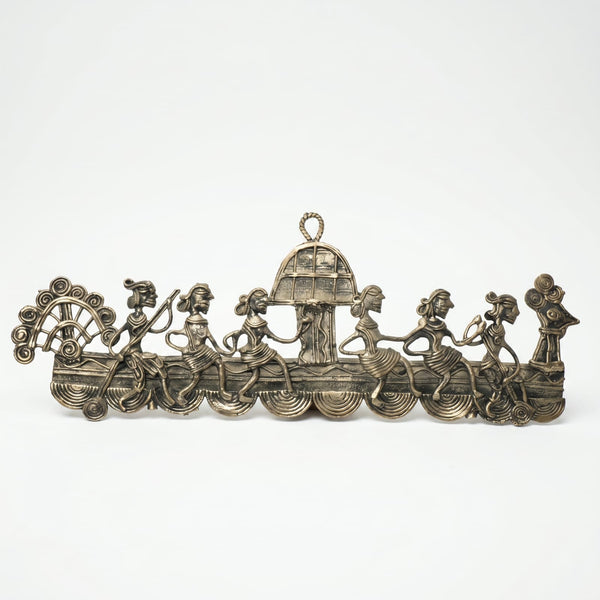 Peacock Boat Wall Hanging – Dhokra Metal Art