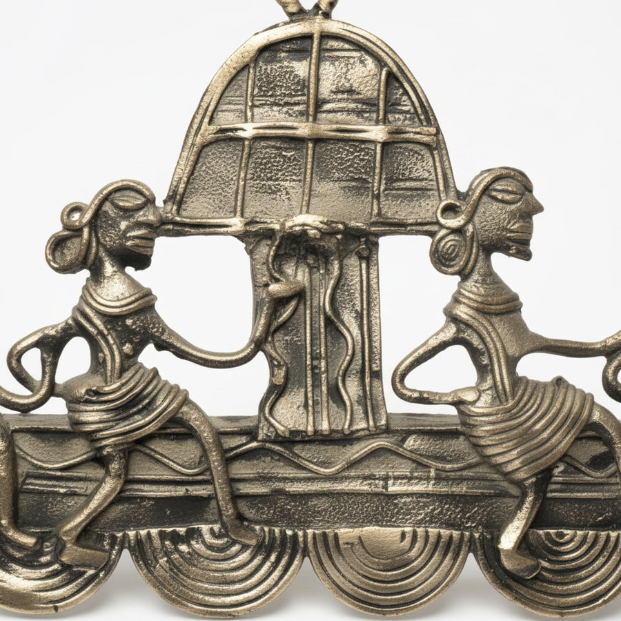 Peacock Boat Wall Hanging – Dhokra Metal Art