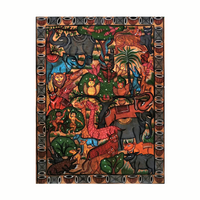 Wildlife - Kalighat Painting with frame - view 2, handmade Kalighat folk painting from India