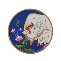 Wooden Wall Cow with Calf - Pichwai Painting, handmade pichwai painting from India