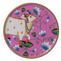 Wooden Wall Divine Cow - Pichwai Painting, handmade pichwai painting from India