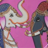 Wooden Wall Elephant - Pichwai Painting - view 2, handmade pichwai painting from India