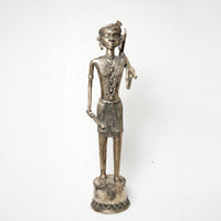 Tribal Working Couple with Baby – Dhokra Metal Art