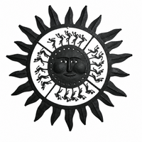 Wrought Iron Decorative Sun - Tribal Wall Art, handmade Bastar wrought iron art from India