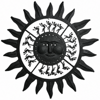 Wrought Iron Decorative Sun - Tribal Wall Art - view 3, handmade Bastar wrought iron art from India