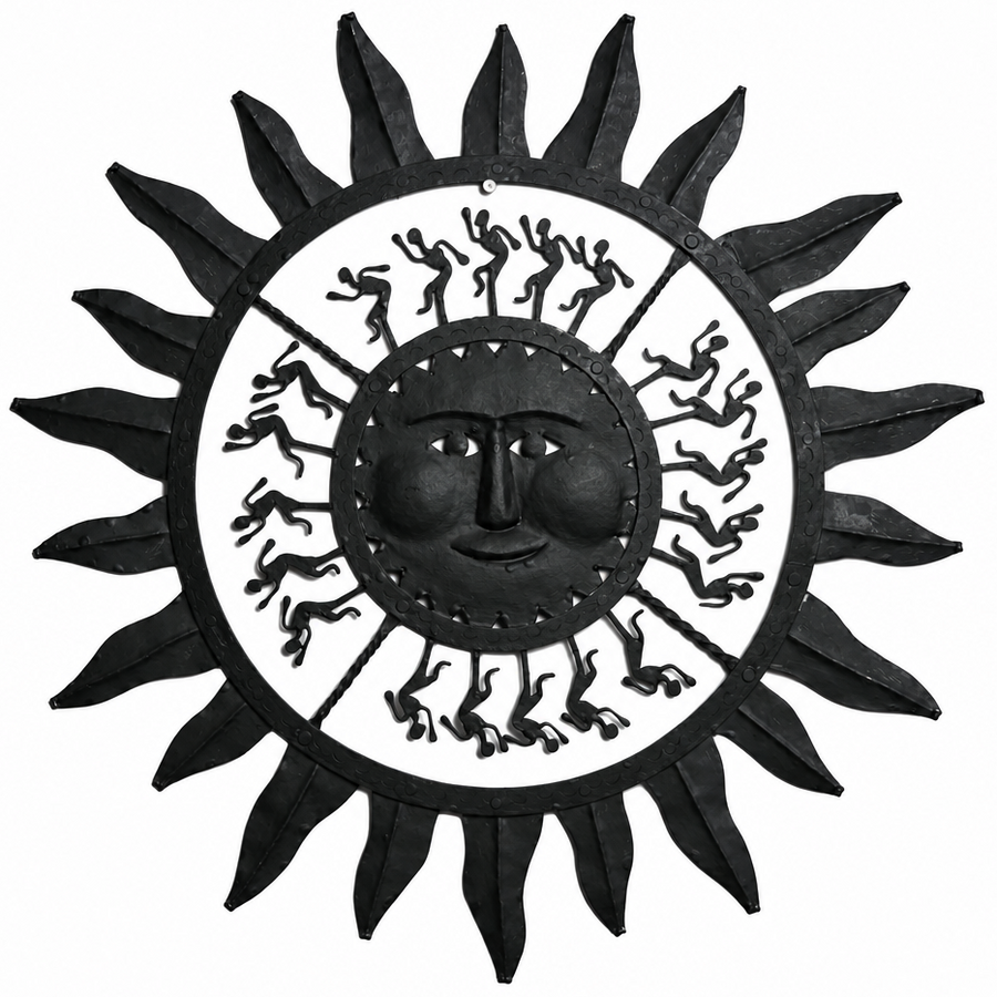 Wrought Iron Decorative Sun - Tribal Wall Art - view 3, handmade Bastar wrought iron art from India