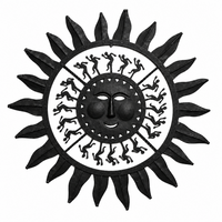 Wrought Iron Radiant Sun - Tribal Wall Art, handmade Bastar wrought iron art from India