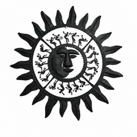 Wrought Iron Sun Motif - Tribal Wall Art - view 2, handmade Bastar wrought iron art from India